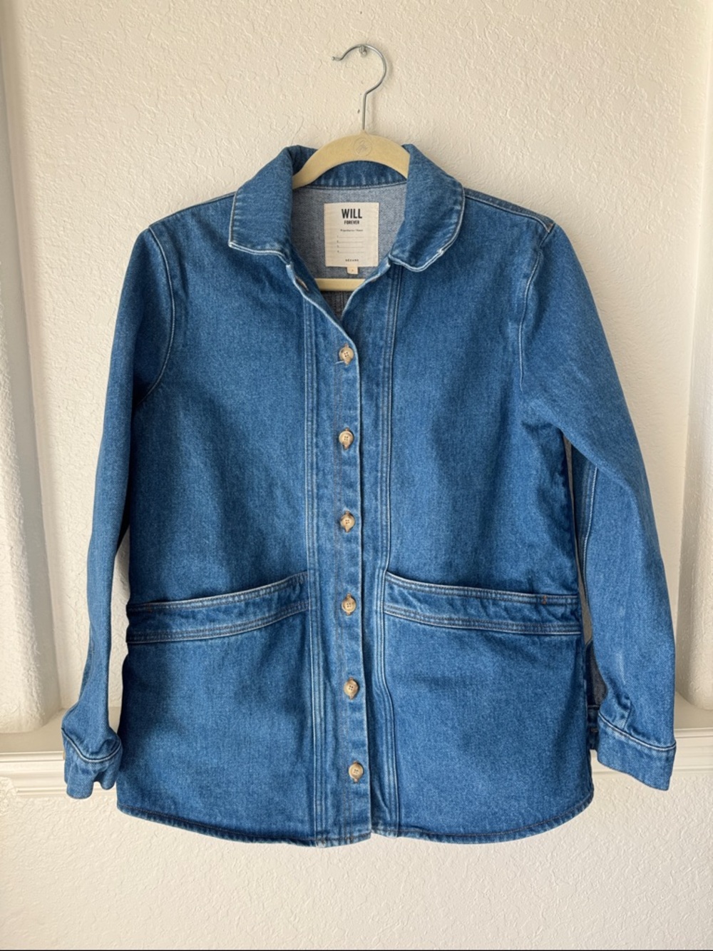 Sezane Will Jacket Denim Blue Size Small - Picture 3 of 5